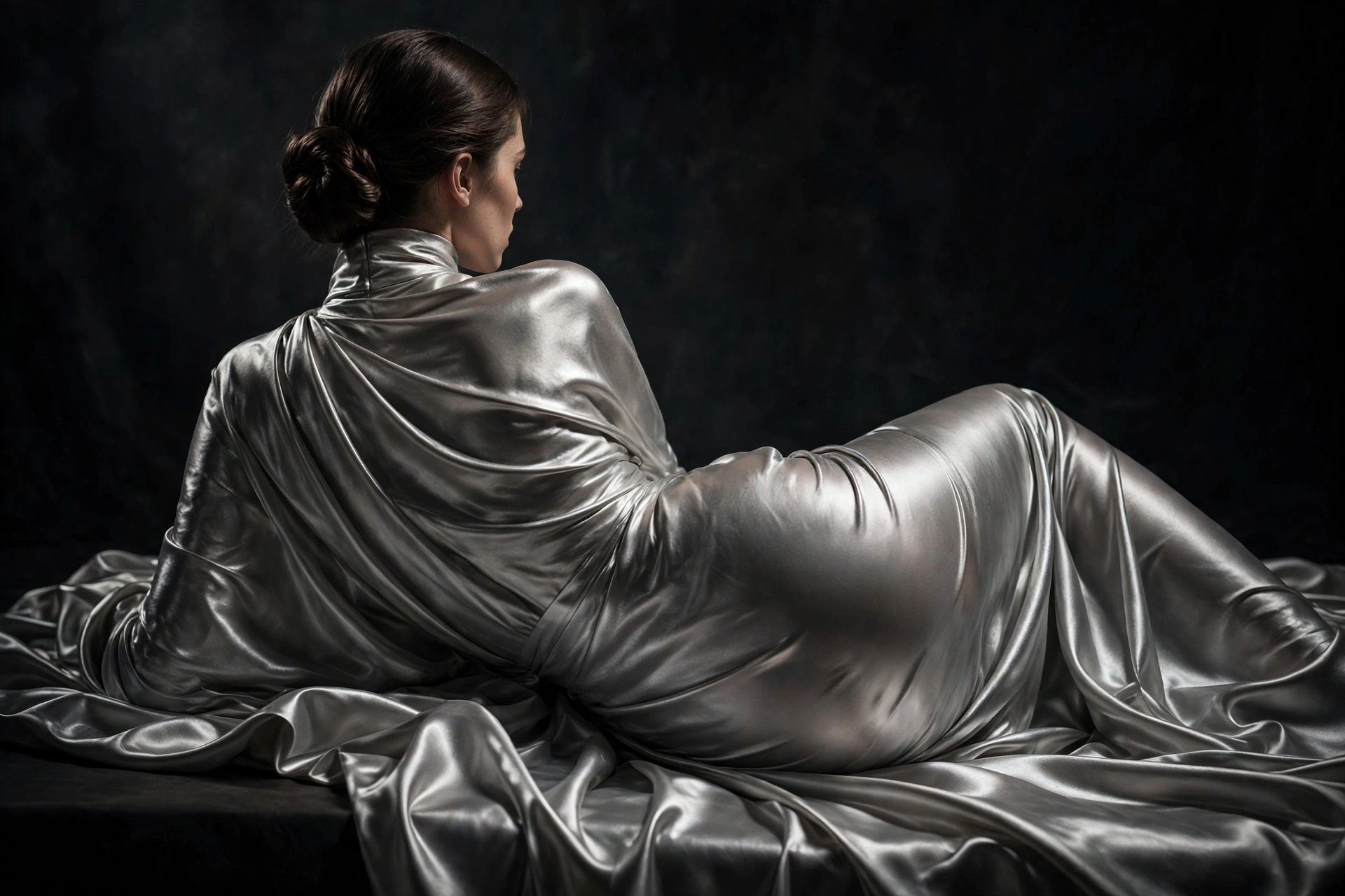 Abstract art print: Silver Recline